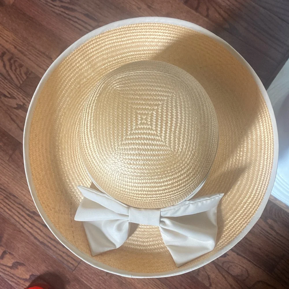 Vintage Shabby Chic Lord & Taylor Straw Sun Hat